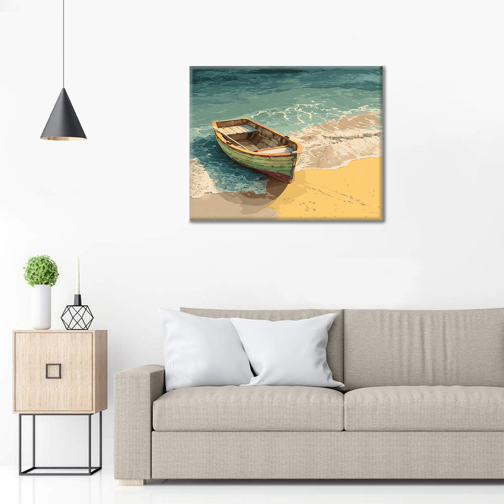 Holzboot – Malen nach Zahlen