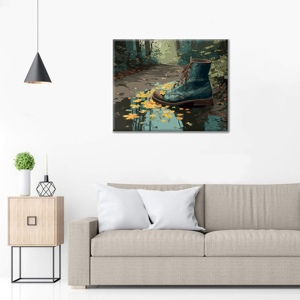 Abgenutzter Stiefel – Malen nach Zahlen