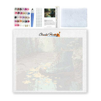 Abgenutzter Stiefel – Malen nach Zahlen