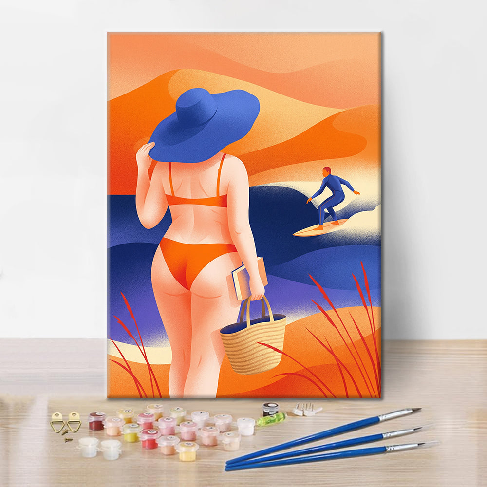 Strandtag-Glückseligkeit – Malen nach Zahlen