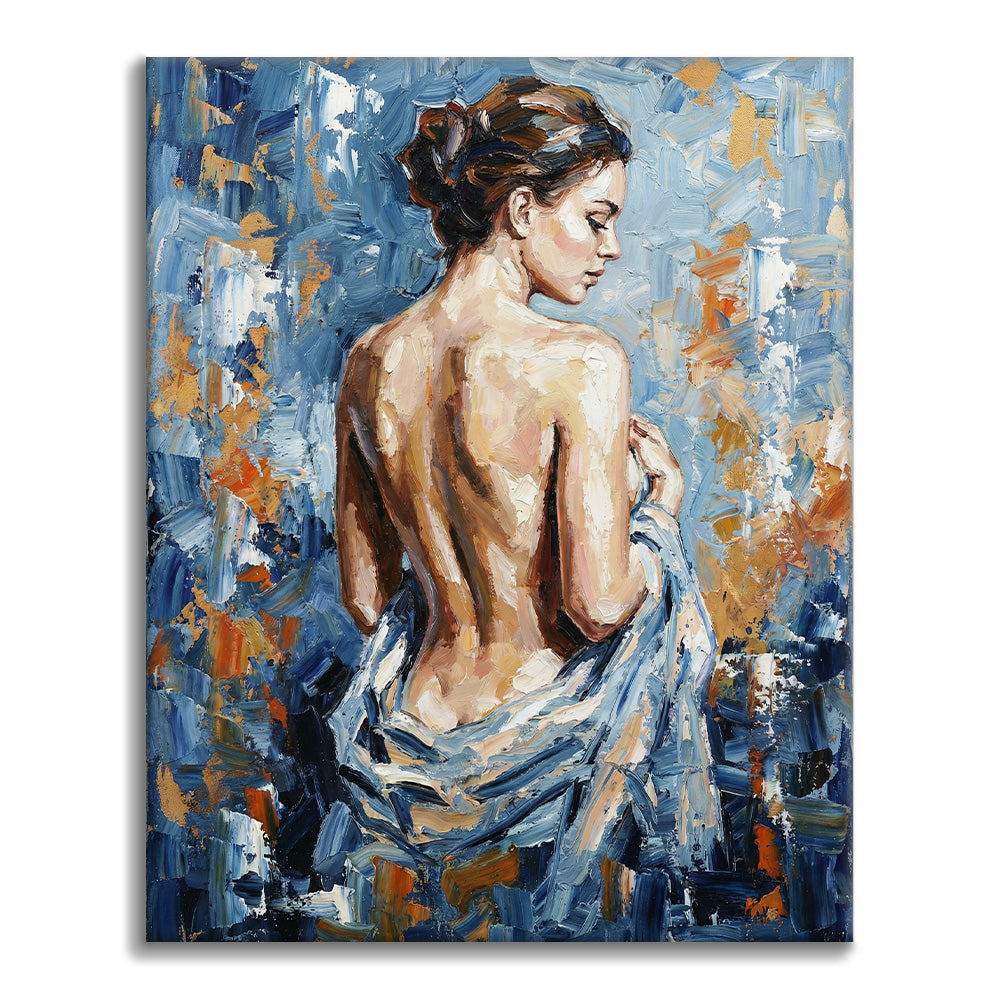 Blaue Silhouette – Malen nach Zahlen