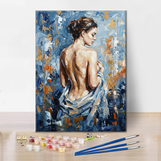 Blaue Silhouette – Malen nach Zahlen