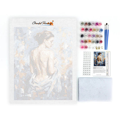 Blaue Silhouette – Malen nach Zahlen