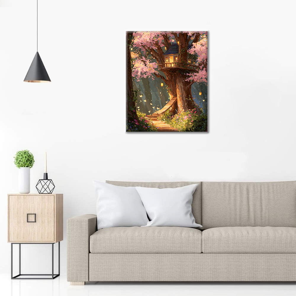 Verzaubertes Baumhaus – Malen nach Zahlen