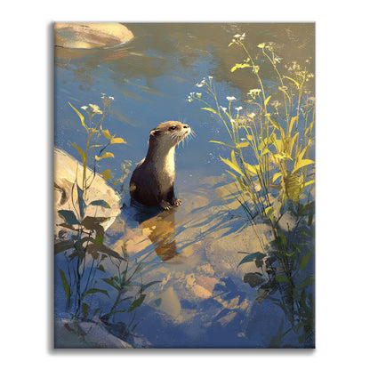 Otter am Fluss – Malen nach Zahlen