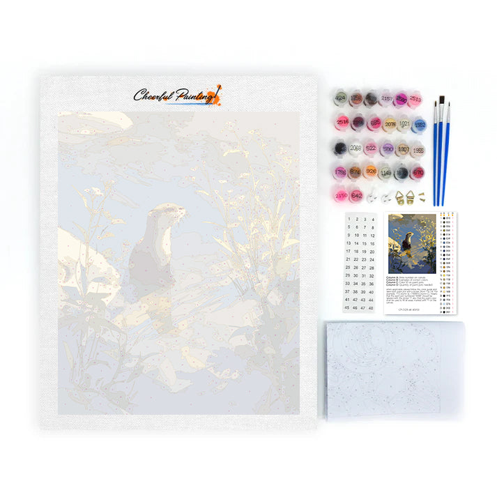 Otter am Fluss – Malen nach Zahlen