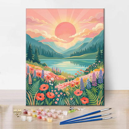 Tal des Sonnenaufgangs – Malen nach Zahlen