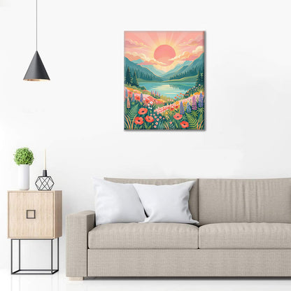 Tal des Sonnenaufgangs – Malen nach Zahlen