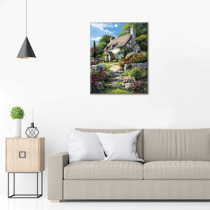 Reetgedecktes Haus – Malen nach Zahlen