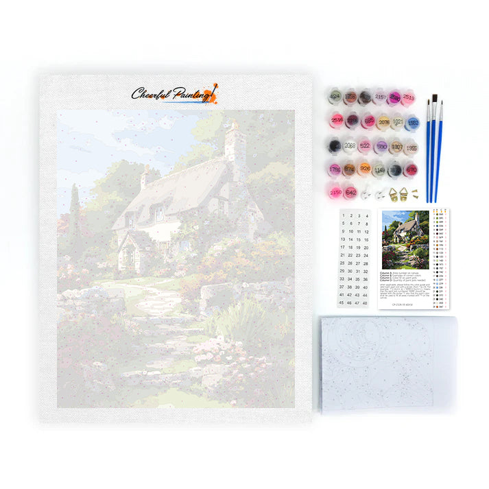 Reetgedecktes Haus – Malen nach Zahlen