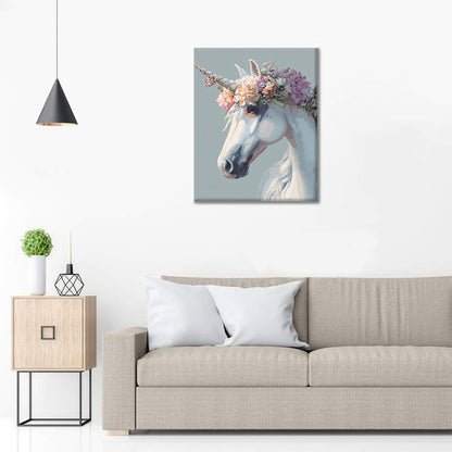 Weißes Einhorn – Malen nach Zahlen