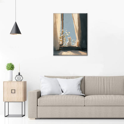 Fensterbankkätzchen – Malen nach Zahlen