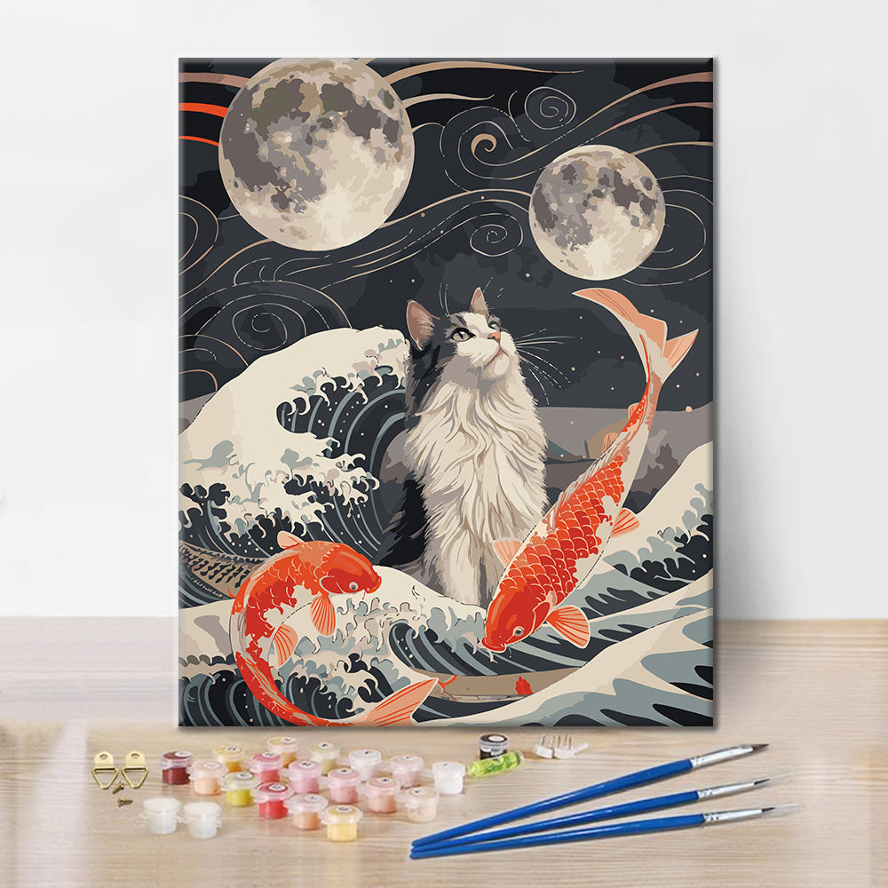 Katze und Gezeiten – Malen nach Zahlen