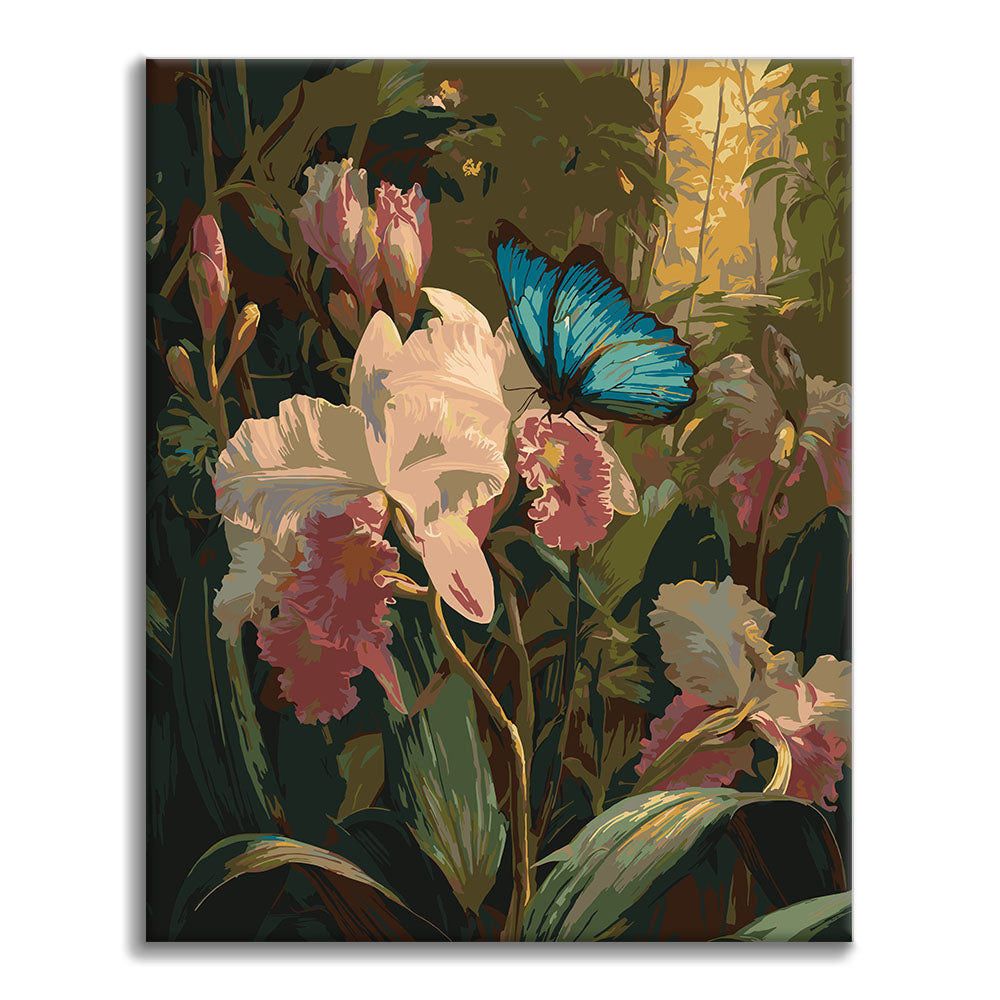 Orchideen und Schmetterlinge – Malen nach Zahlen