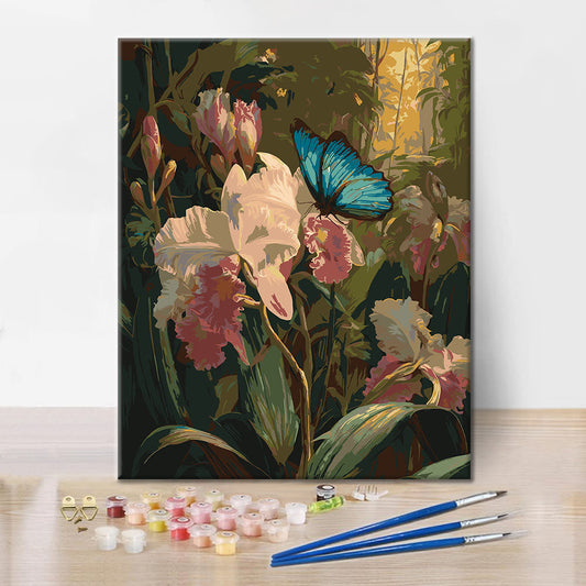 Orchideen und Schmetterlinge – Malen nach Zahlen