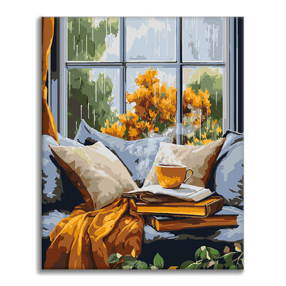 Regentag am Fenster – Malen nach Zahlen