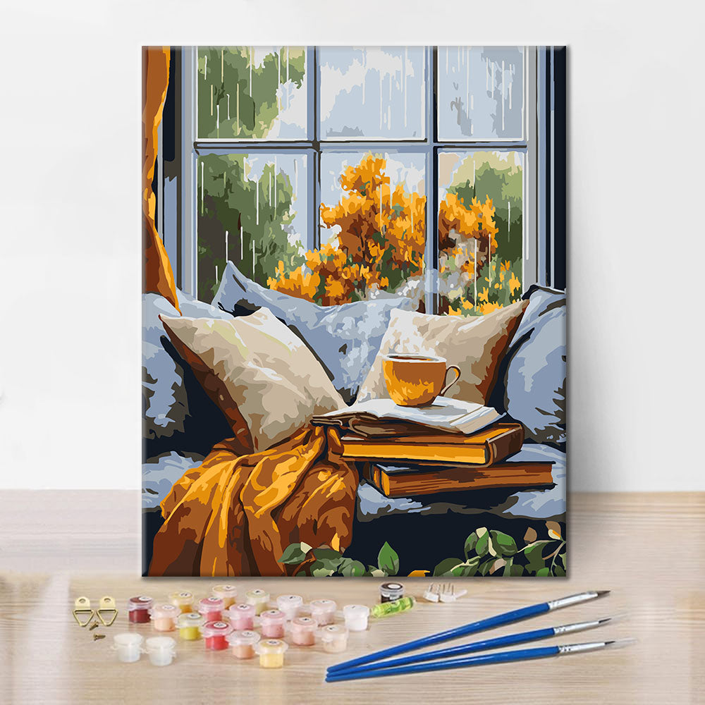 Regentag am Fenster – Malen nach Zahlen