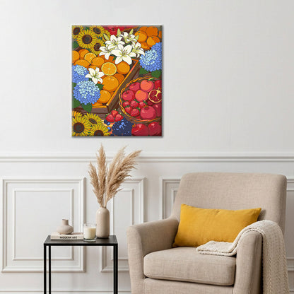 Obst- und Gemüsemarkt II – Malen nach Zahlen