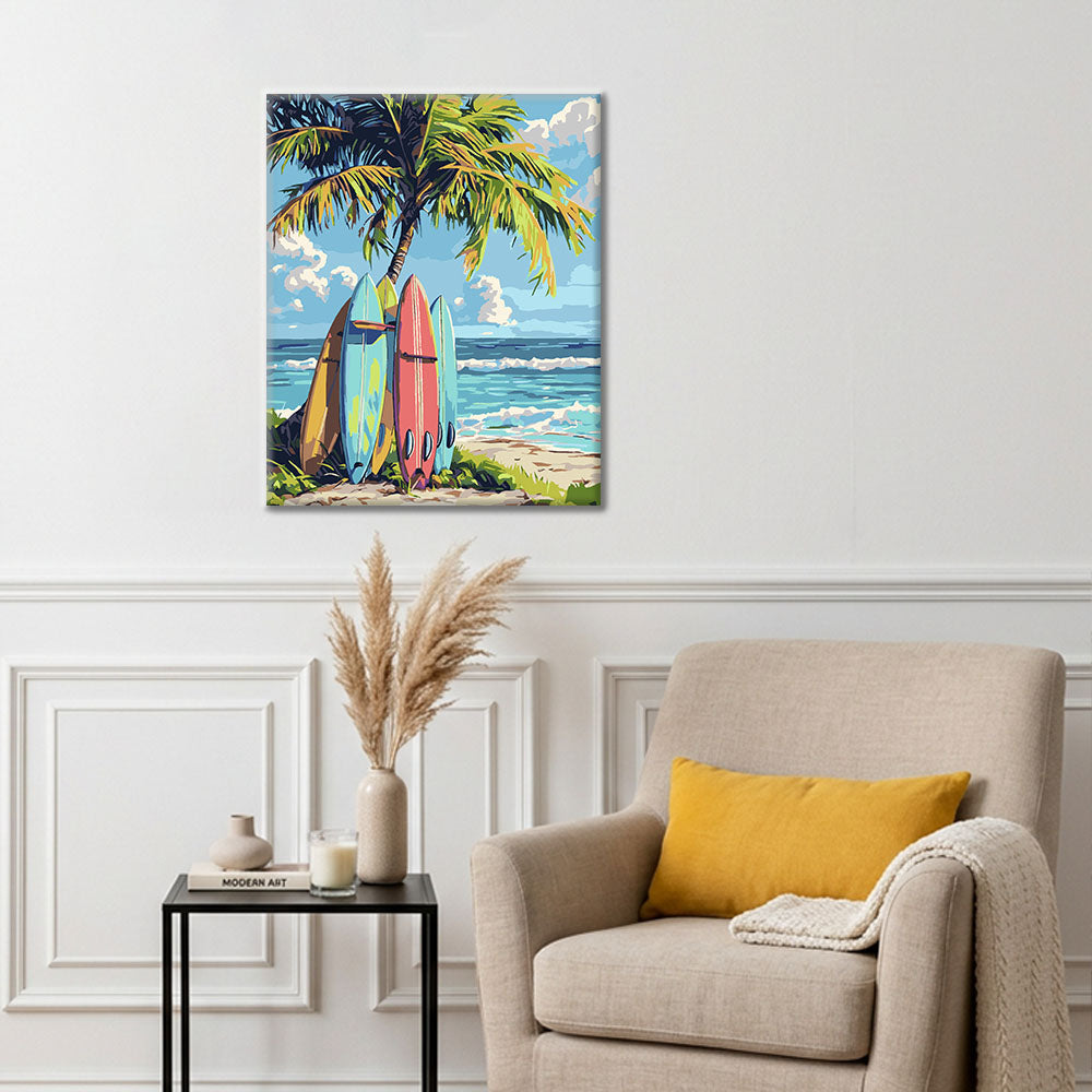 Surfbrett – Malen nach Zahlen