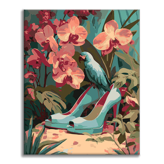 Blaue High Heels – Malen nach Zahlen