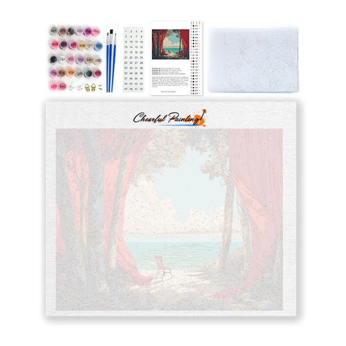 Das Meer hinter dem Vorhang – Malen nach Zahlen