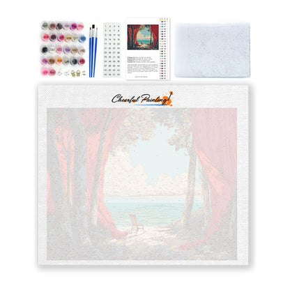 Das Meer hinter dem Vorhang – Malen nach Zahlen