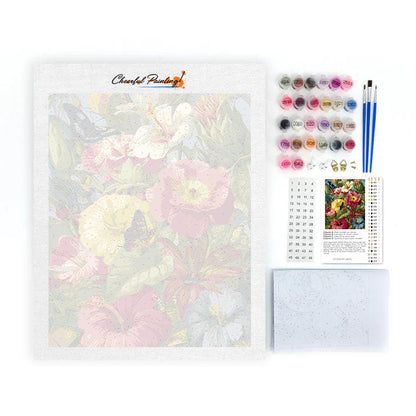 Tropische Blumen & Schmetterlinge – Malen nach Zahlen