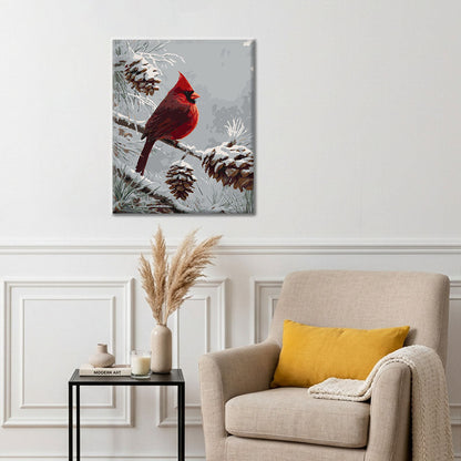 Winterkardinal – Malen nach Zahlen