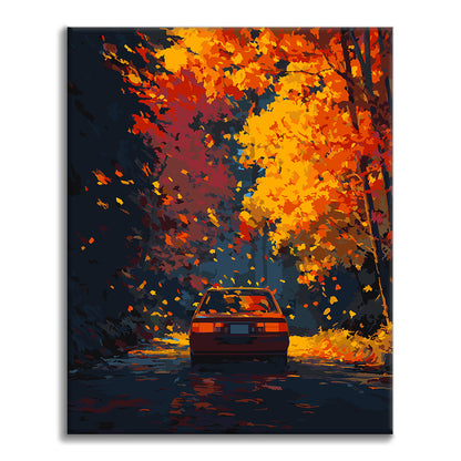 Herbstlaubfahrt – Malen nach Zahlen