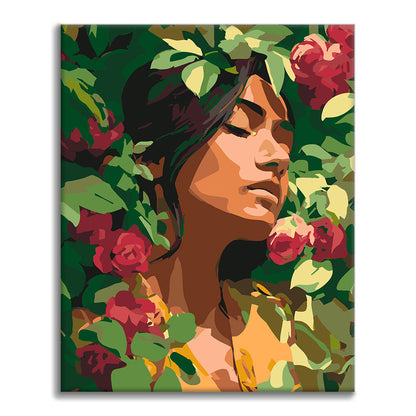 Blumenmädchen – Malen nach Zahlen