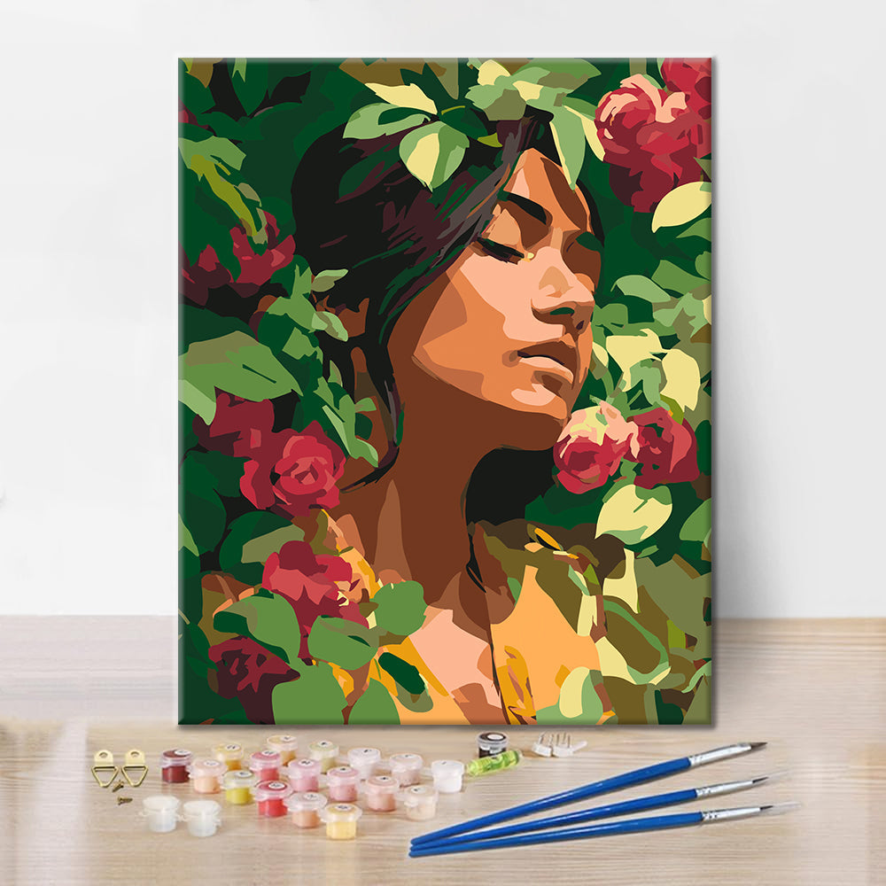 Blumenmädchen – Malen nach Zahlen