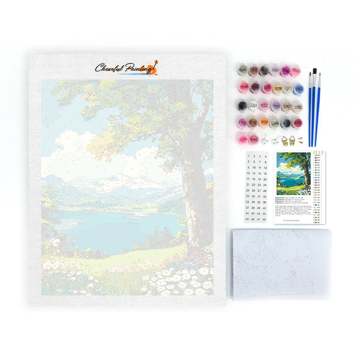 Blüten am See – Malen nach Zahlen