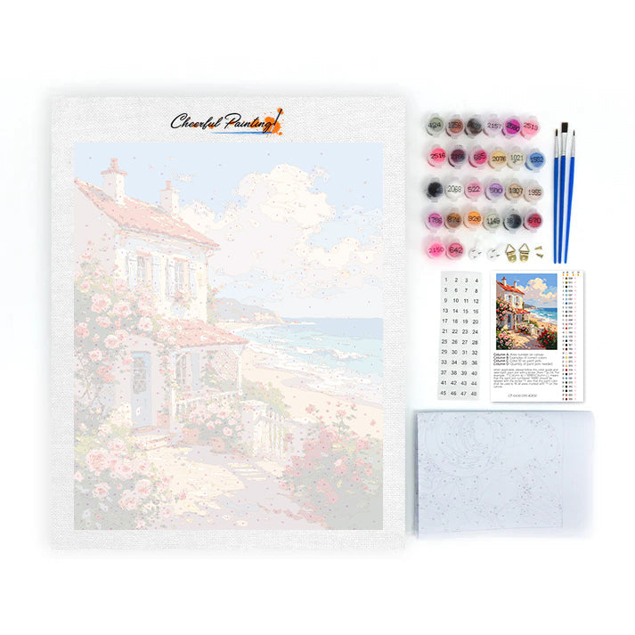 Seaside Rose Cottage – Malen nach Zahlen