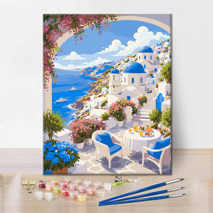 Santorini-Glück – Malen nach Zahlen