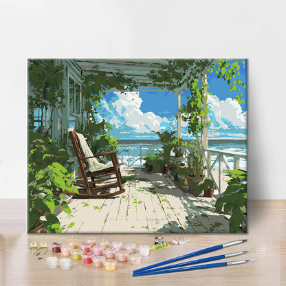 Veranda am Meer – Malen nach Zahlen