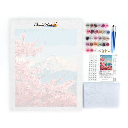 Frühling am Fuji – Malen nach Zahlen