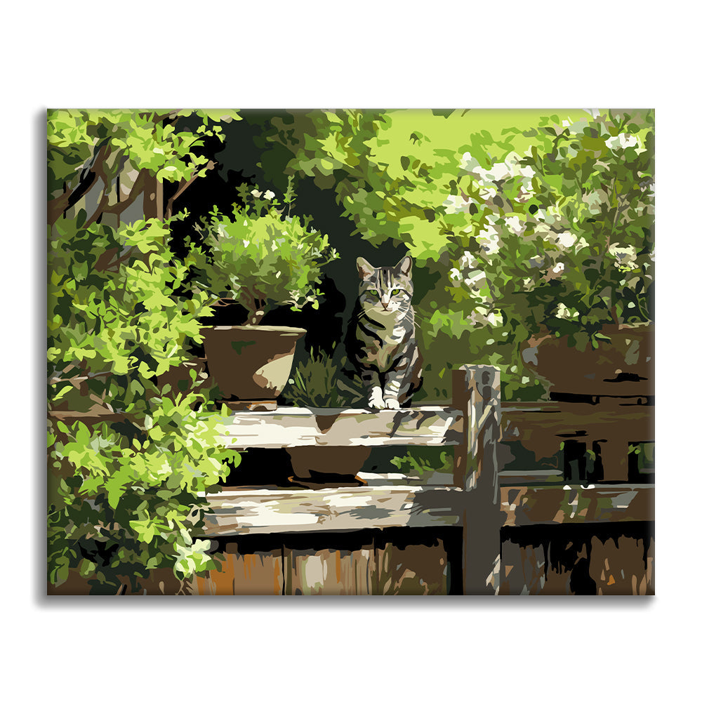 Sonniges Gartenkätzchen – Malen nach Zahlen
