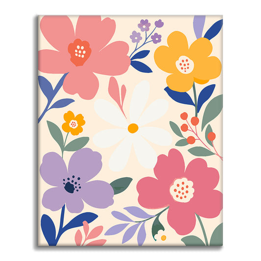 Moderne Pastellblumen – Malen nach Zahlen