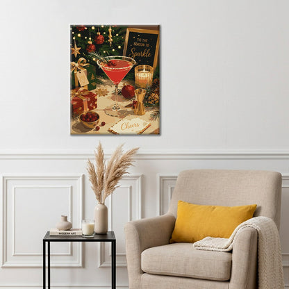 Weihnachts-Cocktail-Beifall – Malen nach Zahlen