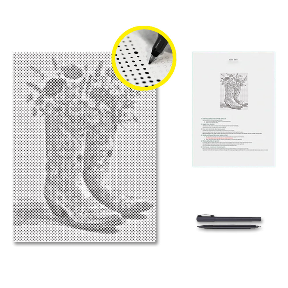 Boots and Blooms – Punktmalerei