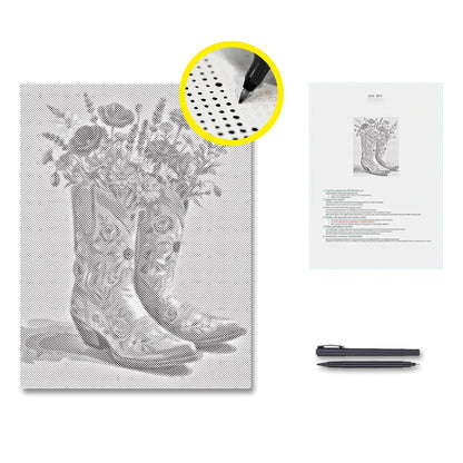 Boots and Blooms – Punktmalerei