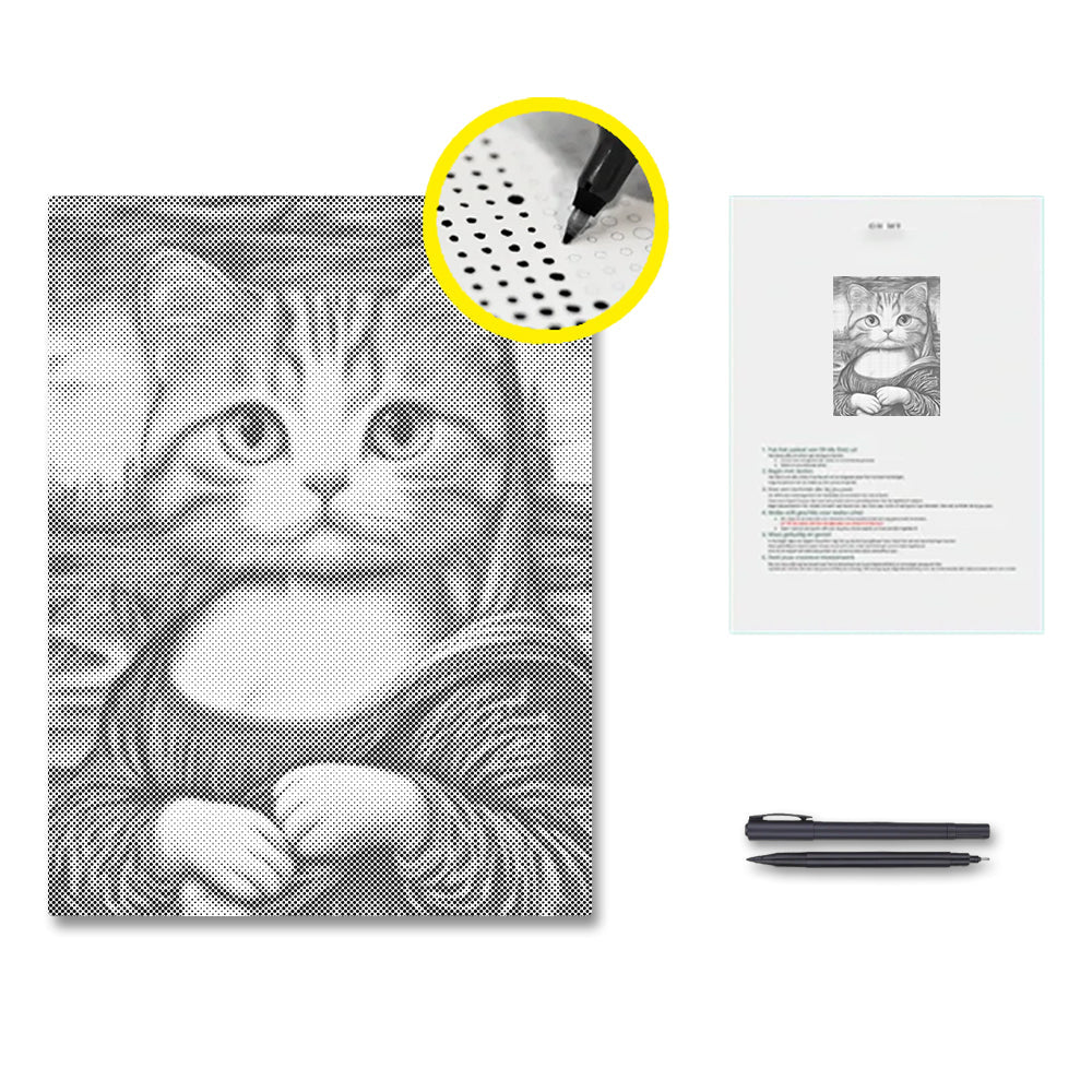 Mona Lisa Katze - Punktmalerei