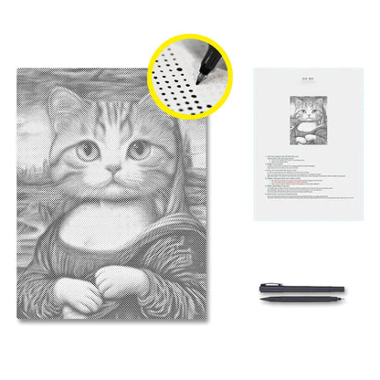 Mona Lisa Katze - Punktmalerei