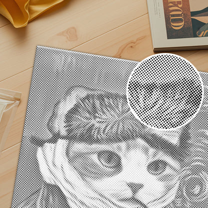 Selbstporträt der Katze – Punktmalerei