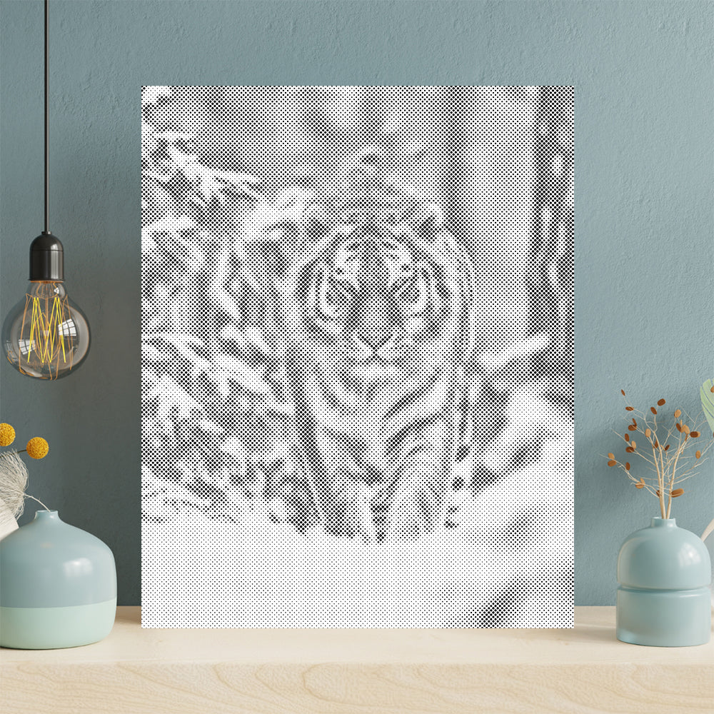 Sibirischer Tiger im Schnee - Punktmalerei Set