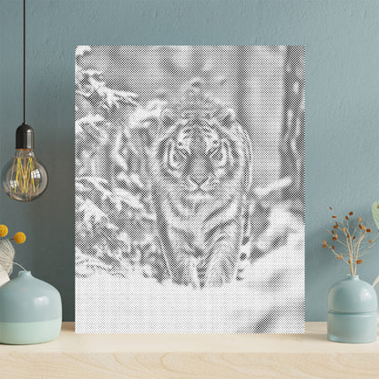 Sibirischer Tiger im Schnee - Punktmalerei Set