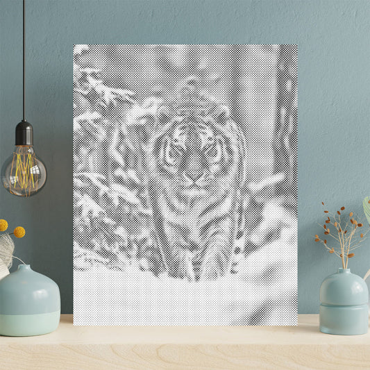 Sibirischer Tiger im Schnee - Punktmalerei Set