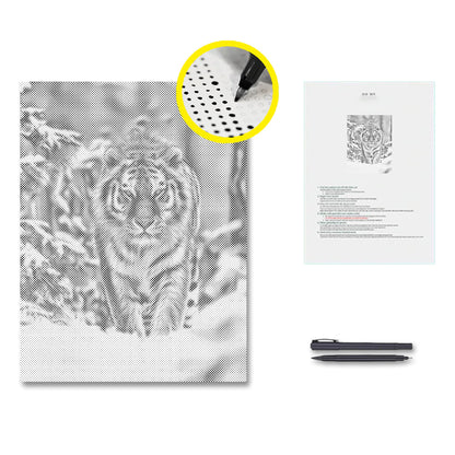 Sibirischer Tiger im Schnee - Punktmalerei Set