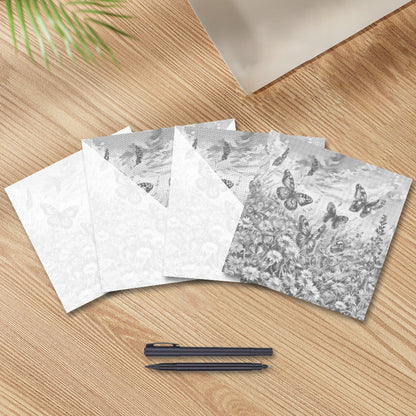 Schmetterling zwischen Blumen - Punktmalerei Set