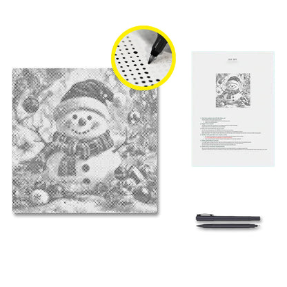 Fröhlicher Schneemann - Punktmalerei Set